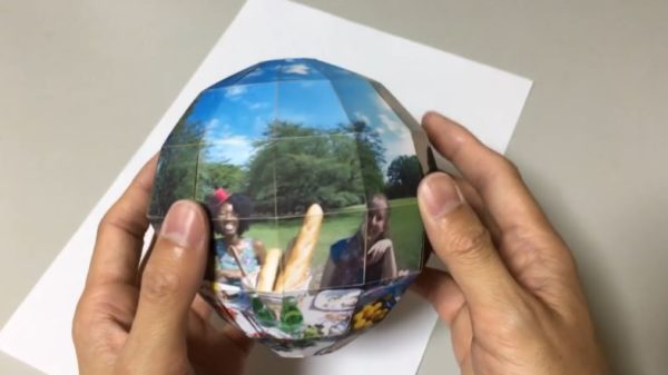 360度パノラマ写真を折り畳める球体写真に！ 飛び出す絵本のように次々あらわれる様子に「楽しいぞこれ」「すげー！」