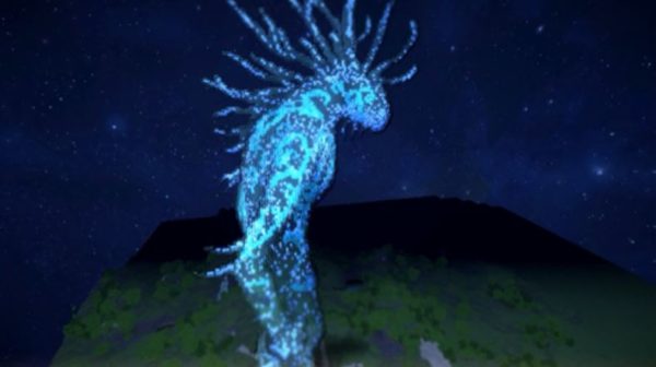 『もののけ姫』の世界をマイクラで再現　夜空に浮かぶデイダラボッチの幻想的な姿に「これは…美しい」