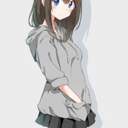 パーカー フード かっこいい 女の子 イラスト