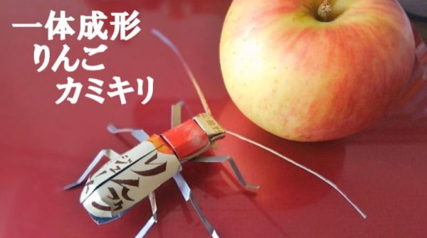 空き缶から作られた色とりどりの昆虫たち――カフェムシ・りんごカミキリ…カラフルな骨格から元のジュースを当ててみよう！