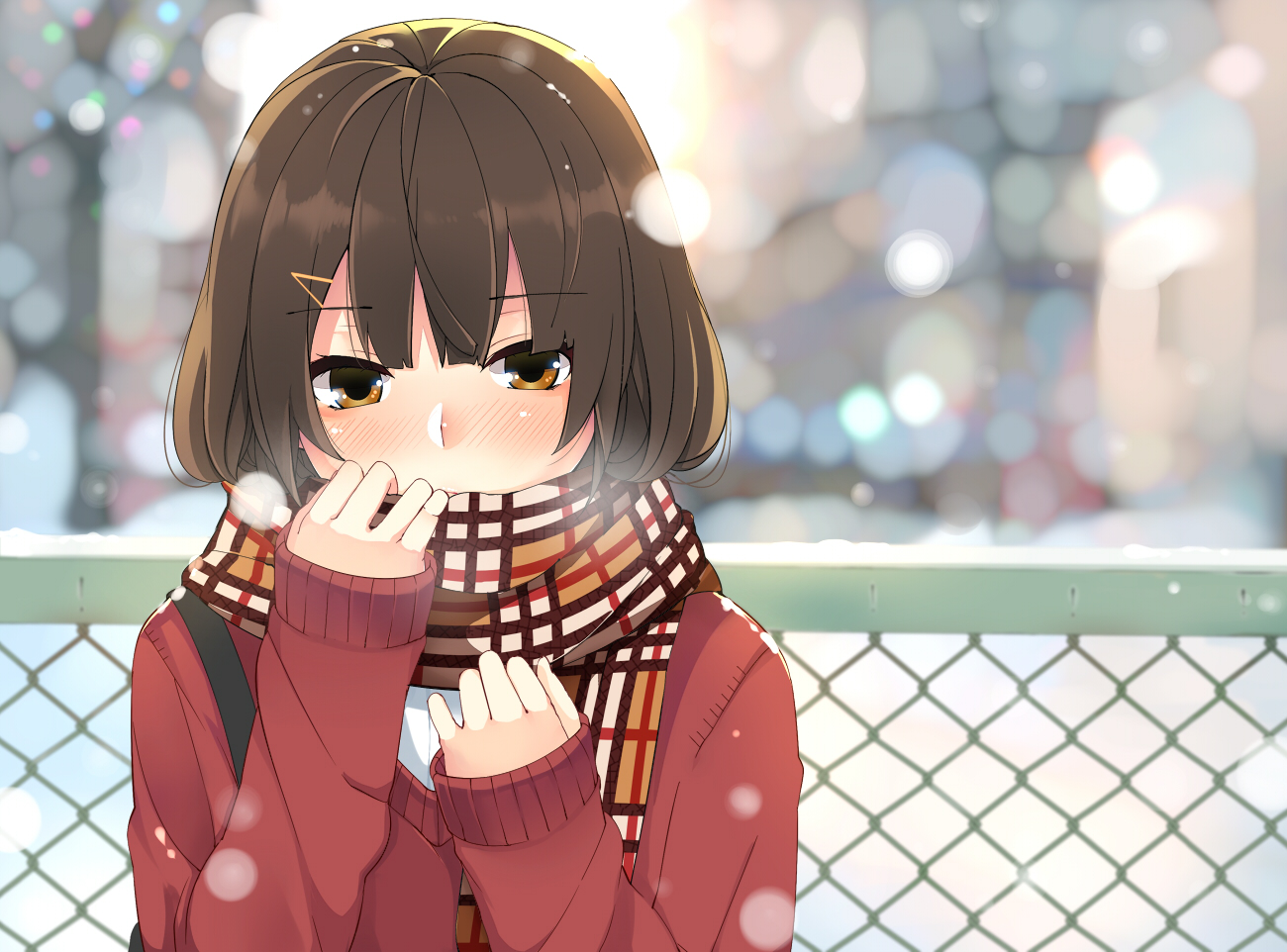 白い首元をやさしく包み込む マフラー 女子 のイラスト詰め合わせ14枚の画像 Scarf 05