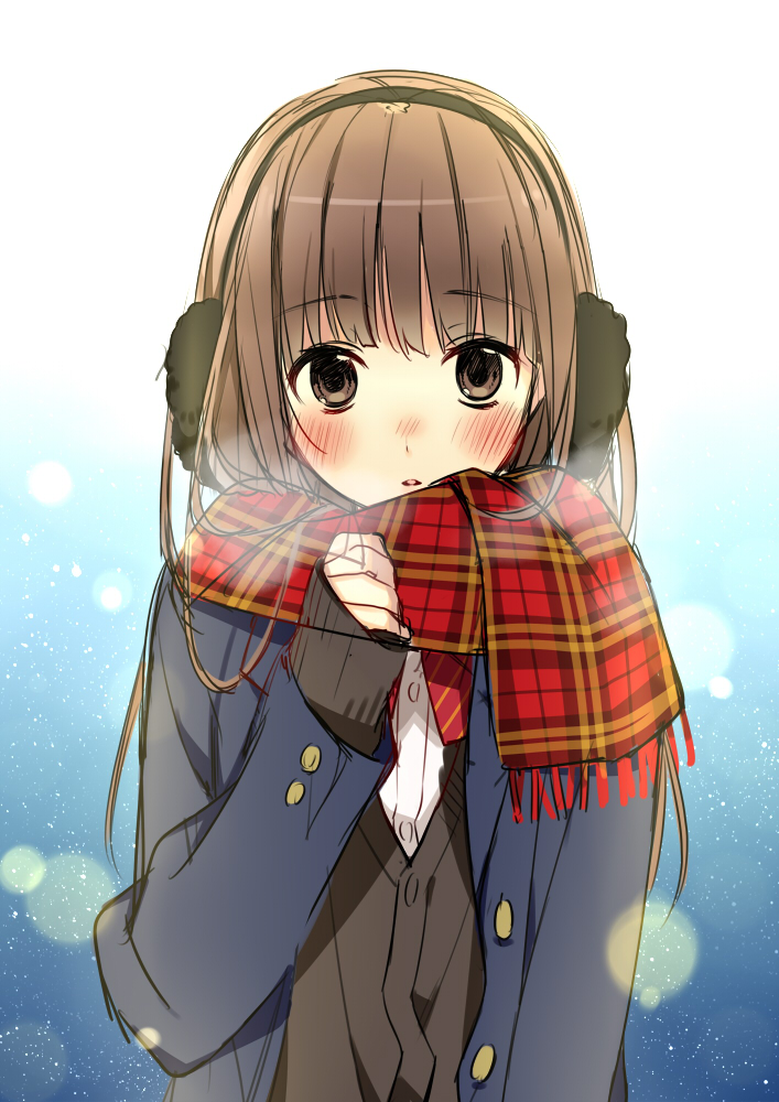 白い首元をやさしく包み込む マフラー 女子 のイラスト詰め合わせ14枚の画像 Scarf 06