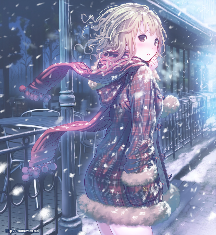 ギュッと抱きしめてあげたい 雪の中にたたずむ美少女のイラストまとめの画像 04 Yuki