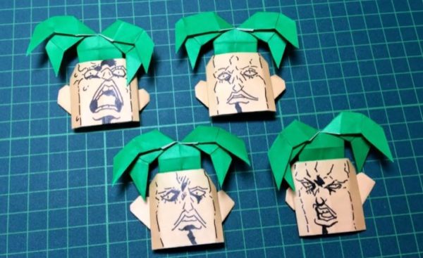 『ジョジョ 第5部』暗殺チームの“真に恐ろしい男”ペッシを折り紙で再現。絵心のない場合も作れる、顔の描き方の解説付き！