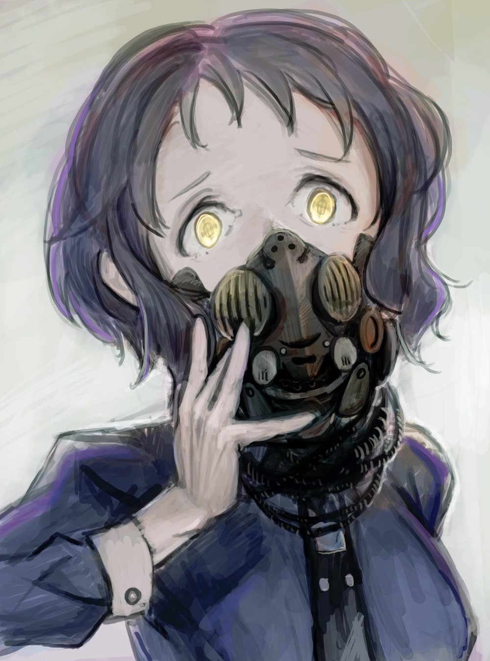 ガスマスク女子 イラスト集16枚 顔を覆う無機質な装置からただよう異形のオーラ