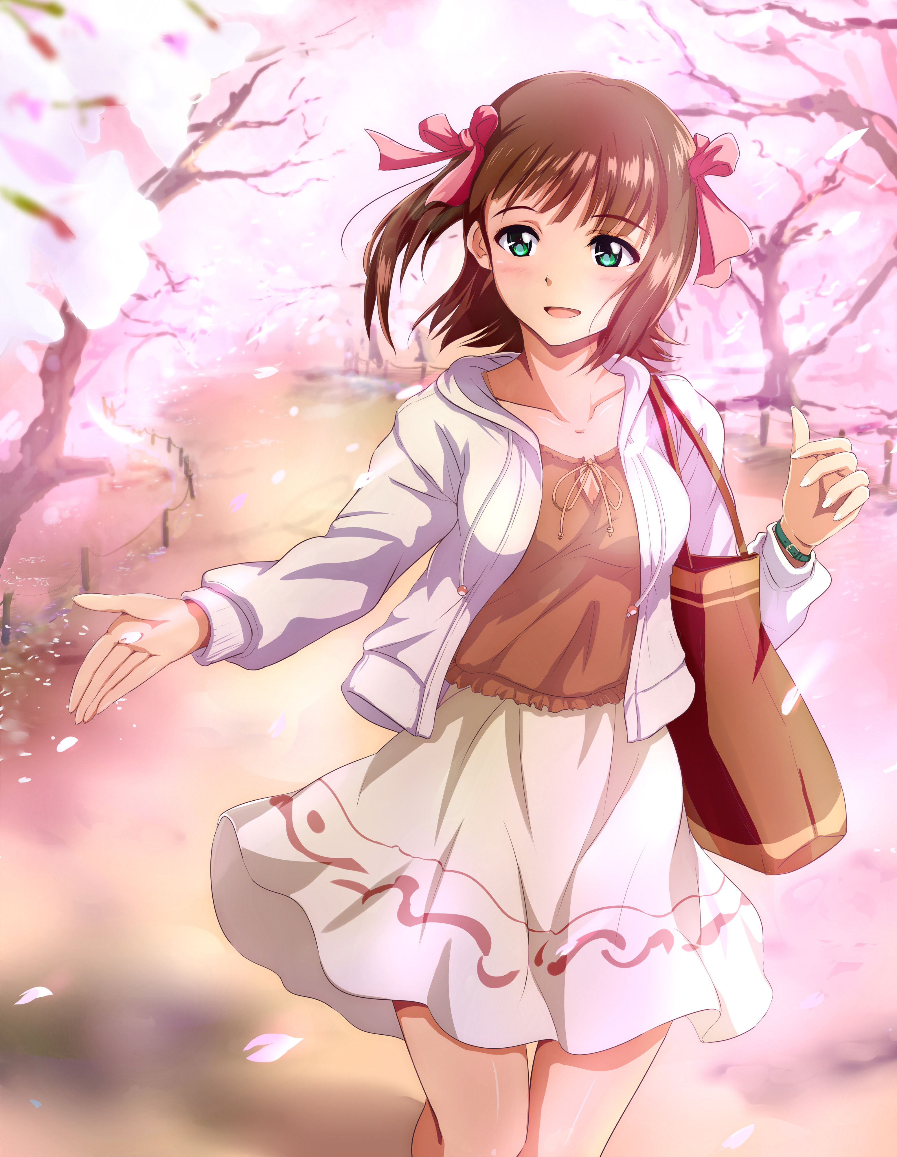 満開の桜と写る女の子は美しい 桜 女子 のイラストまとめの画像 03 Sakura