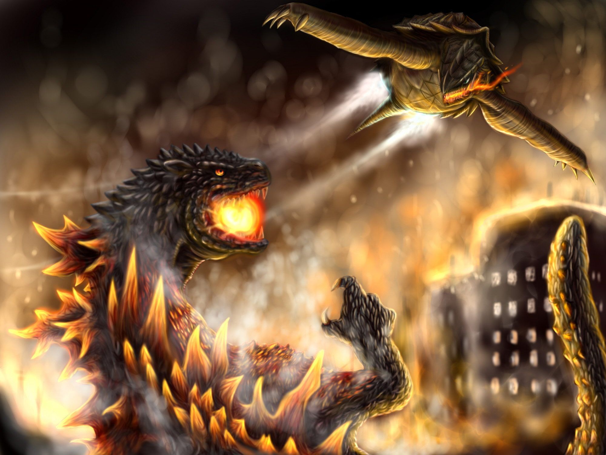 圧倒的破壊力 大迫力 戦うゴジライラスト集の画像 03 Godzilla
