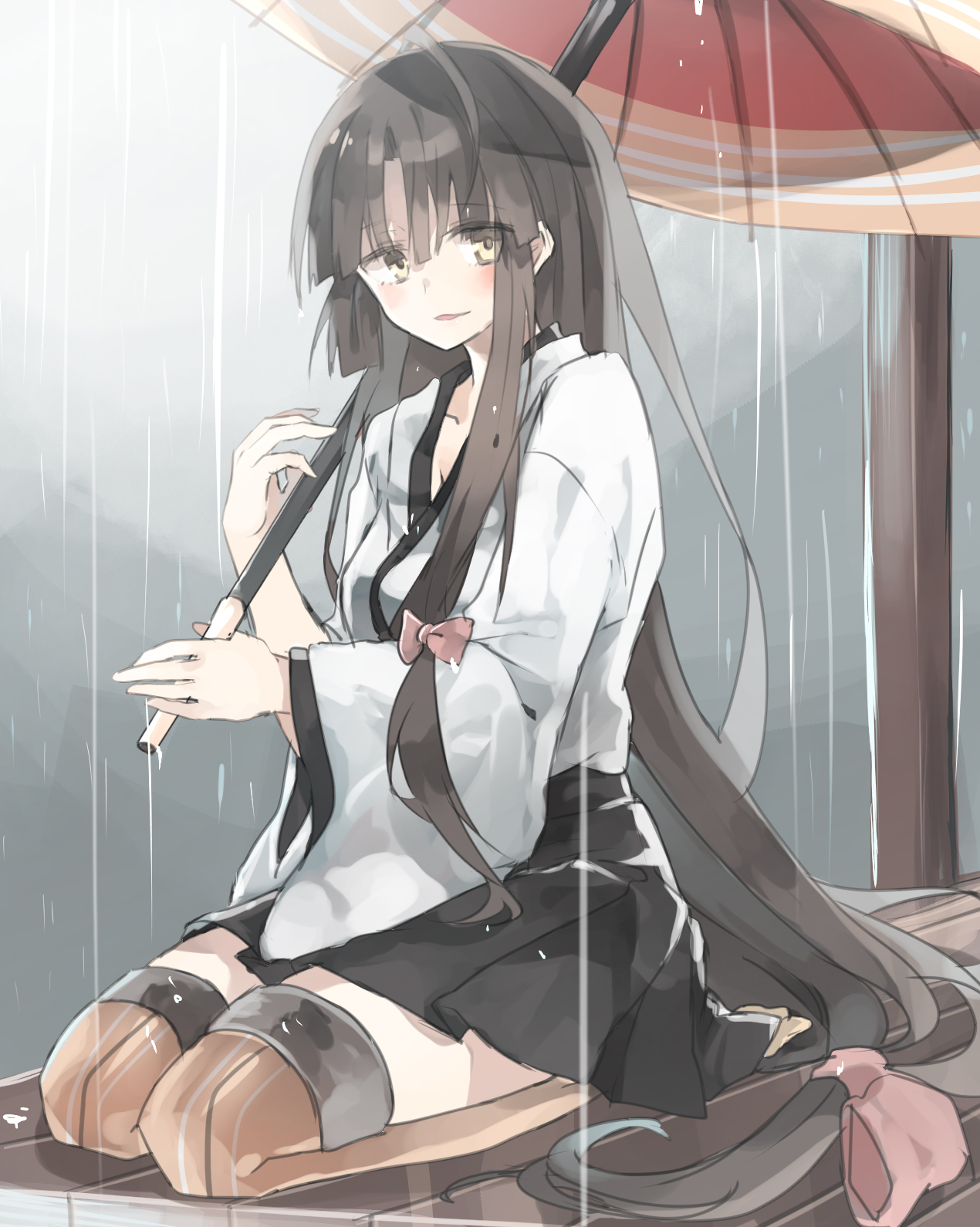 雨に濡れた美少女 厳選イラスト集 しっとり濡れた髪から感じる梅雨限定の魅力に抗えない
