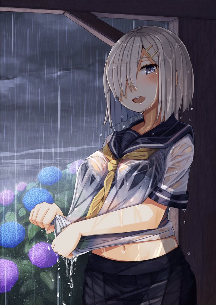 雨に濡れた美少女 厳選イラスト集 しっとり濡れた髪から感じる梅雨限定の魅力に抗えない ニコニコニュース オリジナル