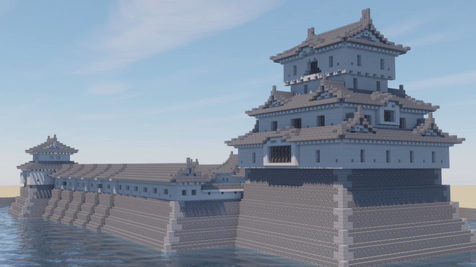 マインクラフトで高松城を作ってみた 天守のそびえる かつての姿 の再現に 凄い出来だ 他の城もみたい の声