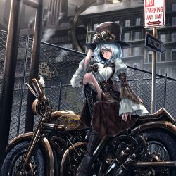颯爽と駆け抜ける バイク女子 のイラスト集