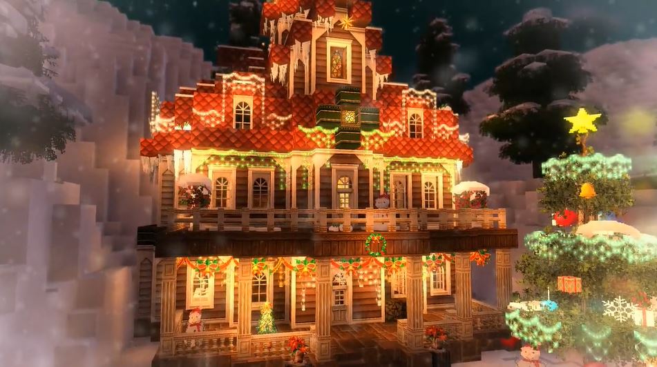 マイクラでクリスマスの街が完成 汽車まで走るイルミネーション街の輝きに おおー きれい と歓声が ニコニコニュース
