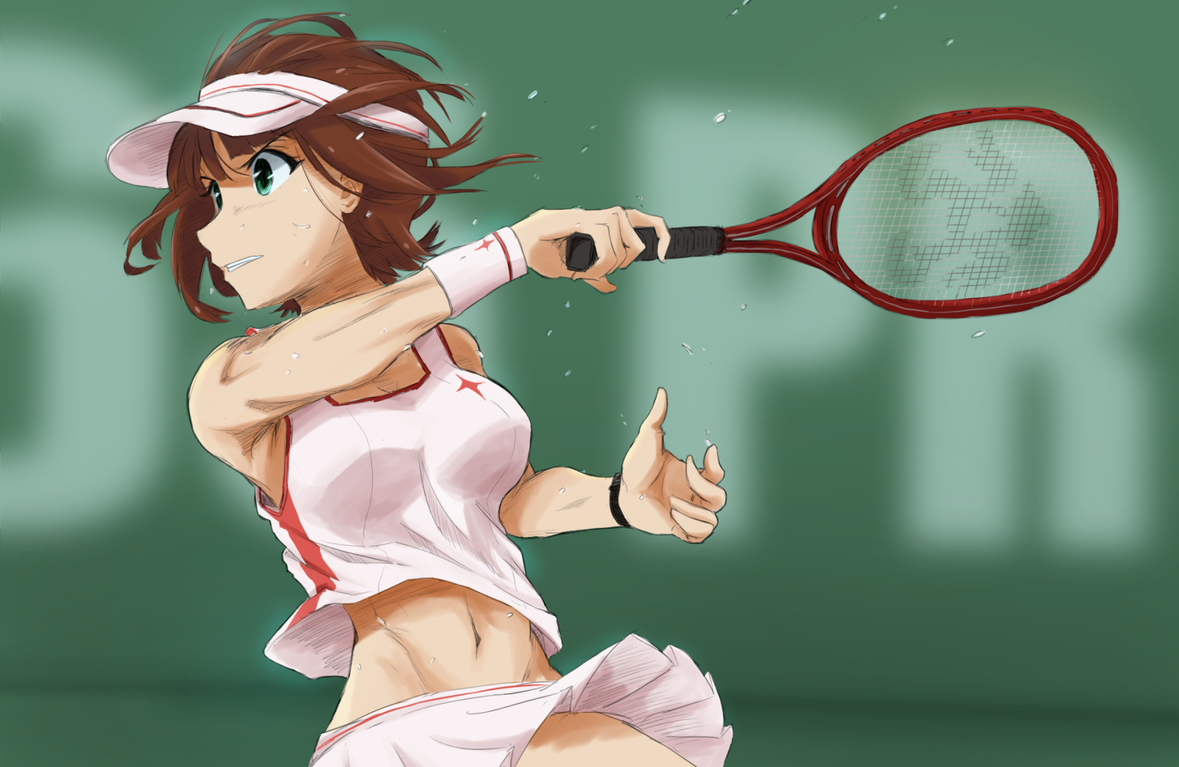 なびく髪 たぎる汗 テニスウェアの女子 イラスト集の画像 Tennisis 01
