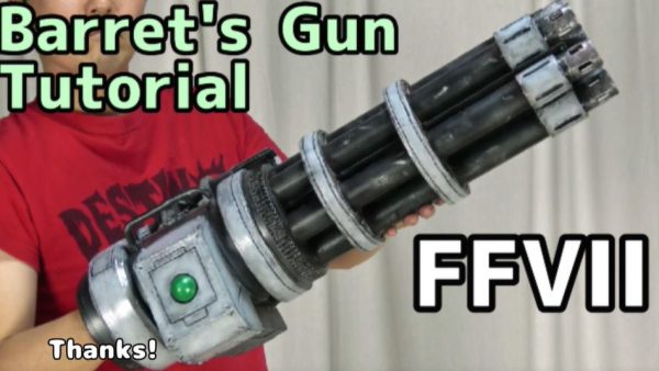 『FFVII REMAKE』バレットの「ガトリングガン」を作ってみた…マテリア交換も可能な重厚感あふれる武器が完成！