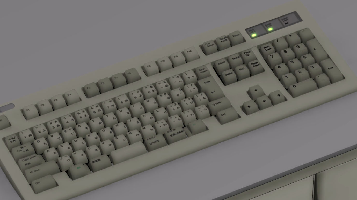 キーボードをクラッシュする Cgアニメを作るぞ 3dcg動画作成ツール Mmd で使えるキーボードの3dモデルが完成
