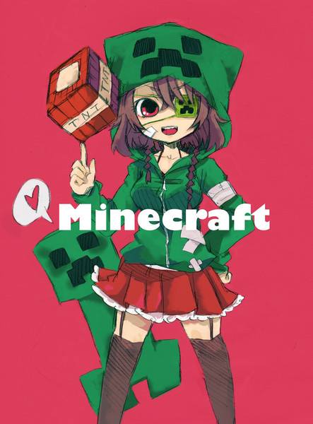 油断ならない可愛らしさ マインクラフト クリーパーのパーカーを着た女子のイラスト集の画像 Kpapp 11