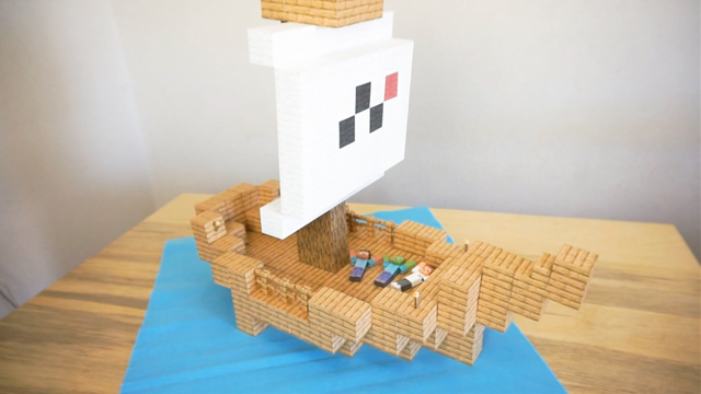 Minecraft のペーパークラフトブロックで小さな船を作ってみた これぞまさにリアルマインクラフト ニコニコニュース