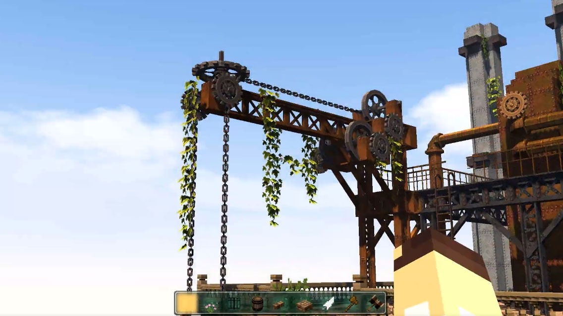 Minecraft の新mod Miniaturia で廃工場を作ってみた 錆びた鉄タンク 浸食する植物 ブロックの組み合わせ方がセンスの塊