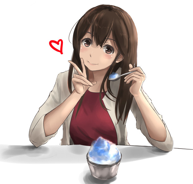 夏はやっぱりコレ かき氷 を食べる女の子イラスト詰め合わせの画像 Kakgo 05