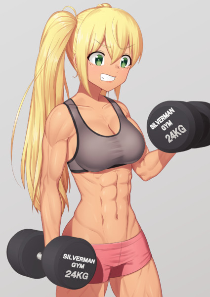 腹筋6ldkかーい 筋肉が素晴らしい 女性キャラクターのイラスト詰め合わせの画像 Musclem 02