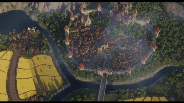 マイクラで重厚な城塞都市を作ってみた！ 内装まで作り込まれた荘厳な城を有する美しい都市へ「かっこいい」「ワクワクしてしまう」の反響