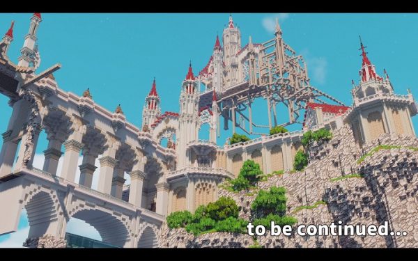 『Minecraft』で『ウィッチャー3』に登場する巨大な宮殿を再現!! 細かい装飾までこだわる大規模建築の未来が楽しみ過ぎる件