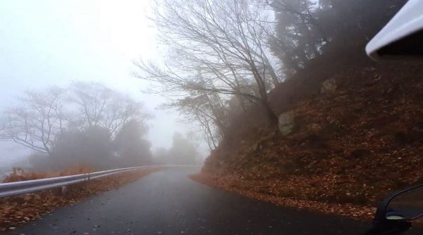 “霧の中”をバイクで走ってきた！ ぼんやりと景色が霞む山間の林道はスリリングながらも幻想的
