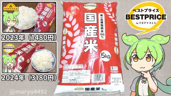 イオンのベストプライスの国産の新米を食べてみた！ 2023年2024年からの激しい値段の上昇へ「ヒエッ」「恐ろしい」と驚きの声集まる