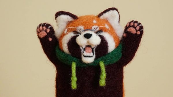 『出禁のモグラ』のマギー君を羊毛フェルトで作ってみた！ 威嚇しているのになんかかわいい必死な表情をほぼ完璧に再現
