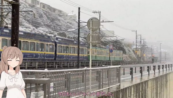 雪の中の江の島を見たくなって誰もいない海岸へ！ 波と戯れる鳥たちを見た後は、江ノ電に乗って非日常の景色を堪能する
